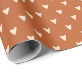 Geometrie in Love - crème op red ochre - patroon. Cadeaupapier