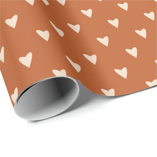 Geometrie in Love - crème op red ochre - patroon. Cadeaupapier (Rol Hoek)