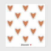 Geometrie in Love - red ochre harten - douane cut. Sticker (Vel)