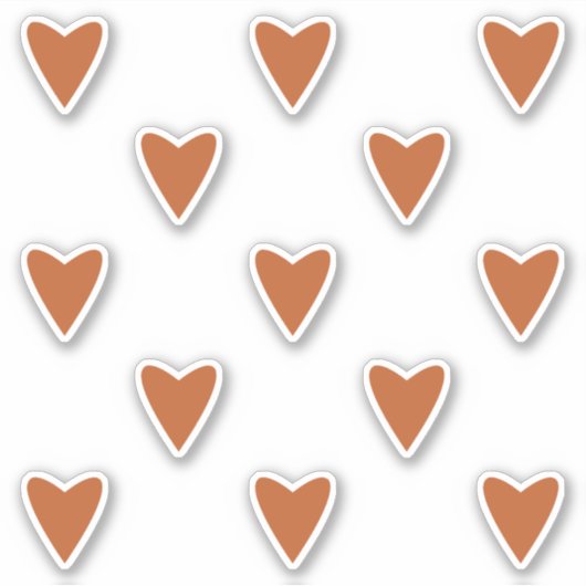 Geometrie in Love - red ochre harten - douane cut. Sticker (Voorkant)