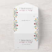  geometrie ingewikkelde klassieke motief bruiloft all in one uitnodiging (Buitenkant)