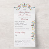  geometrie ingewikkelde klassieke motief bruiloft all in one uitnodiging (Binnen)