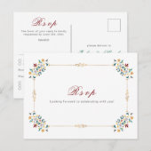  geometrie ingewikkelde klassieke motief bruiloft briefkaart (Voorkant / Achterkant)