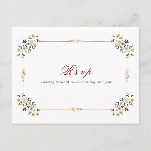  geometrie ingewikkelde klassieke motief bruiloft briefkaart (Voorkant)