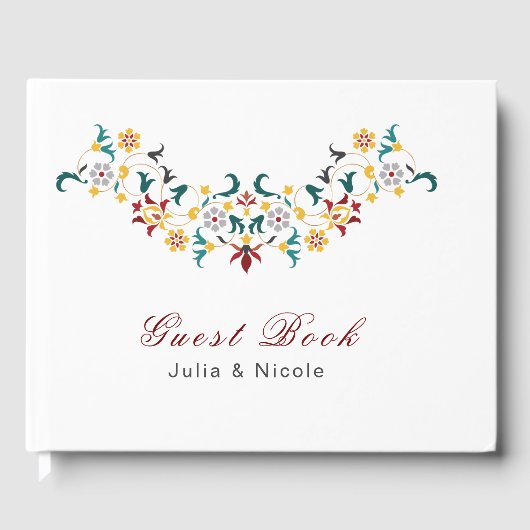  geometrie ingewikkelde klassieke motief bruiloft gastenboek (Voorkant)