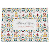  geometrie ingewikkelde klassieke motief bruiloft groot cadeauzakje (Voorkant)