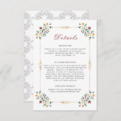  geometrie ingewikkelde klassieke motief bruiloft informatiekaartje (Voorkant / Achterkant)