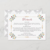  geometrie ingewikkelde klassieke motief bruiloft informatiekaartje (Voorkant / Achterkant)