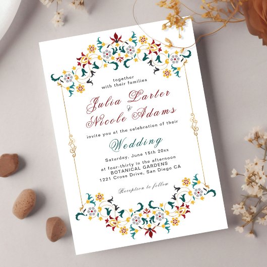 geometrie ingewikkelde klassieke motief bruiloft kaart