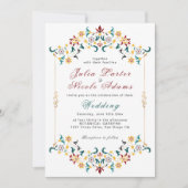 geometrie ingewikkelde klassieke motief bruiloft kaart (Voorkant)