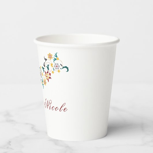  geometrie ingewikkelde klassieke motief bruiloft papieren bekers (Achterkant)