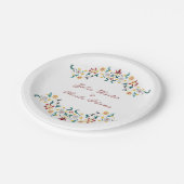  geometrie ingewikkelde klassieke motief bruiloft papieren bordje (Gekanteld)