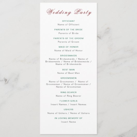 geometrie ingewikkelde klassieke motief bruiloft programmakaart (Achterkant)