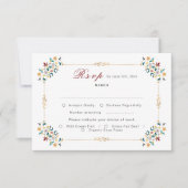  geometrie ingewikkelde klassieke motief bruiloft RSVP kaartje (Voorkant)