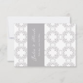  geometrie ingewikkelde klassieke motief bruiloft RSVP kaartje (Achterkant)