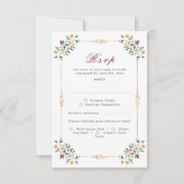 geometrie ingewikkelde klassieke motief bruiloft RSVP kaartje