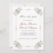 geometrie ingewikkelde klassieke motief bruiloft save the date (Voorkant)