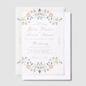 geometrie ingewikkelde klassieke motief bruiloft vellum uitnodigingen (Offset)