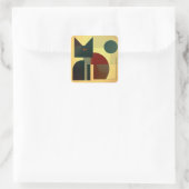 Geometrie Katze Vierkante Sticker (Tas)
