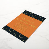 Geometrie laat de donkere marine en de Folie van h Folie Uitnodiging (Gedraaid)