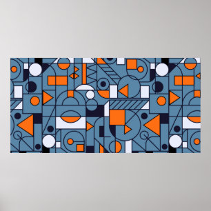 Geometrie minimalistisch kunstwerk retro poster me