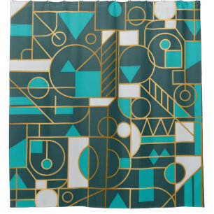 Geometrie minimalistisch kunstwerk retro poster me douchegordijn