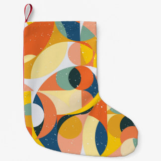 Geometrie minimalistisch kunstwerkpatroon met eenv kleine kerstsok