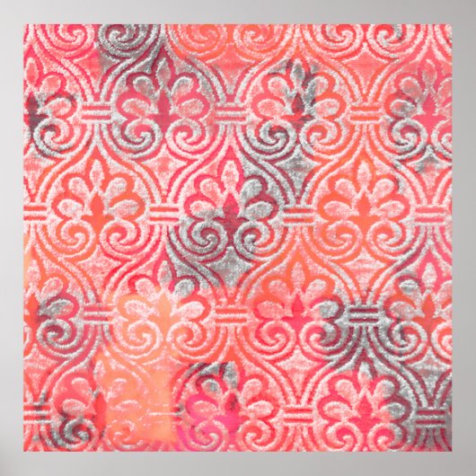 Geometrie modern herhalingspatroon met texturesabs poster (Voorkant)
