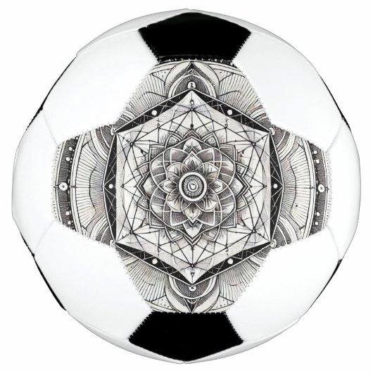 Geometrie - monochroom: kosmische precisie voetbal (Voorkant)