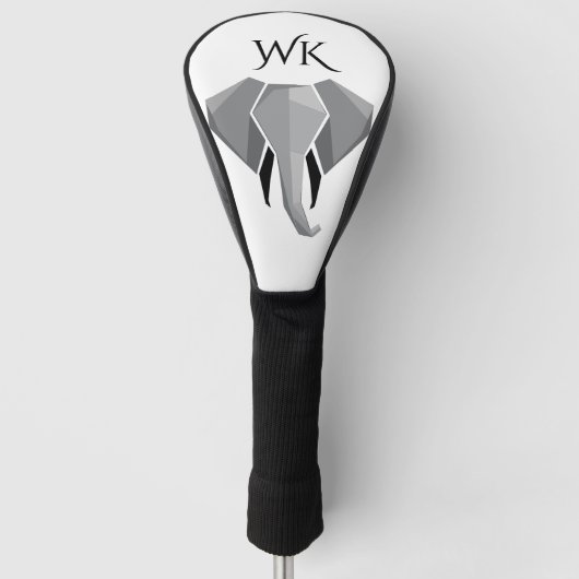 Geometrie olifantskop geparafeerd golfheadcover (Voorkant)