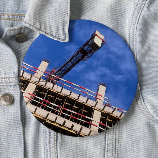 Geometrie omhoog in de lucht ronde button 6,0 cm (In situ)