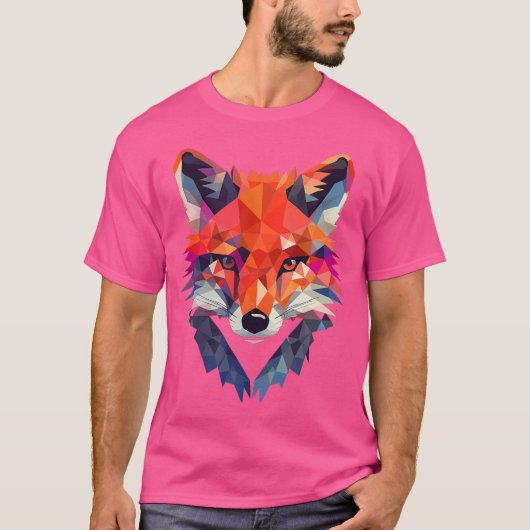 Geometrie Origami Style Fox T-shirt (Voorkant)