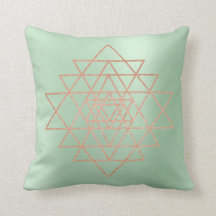 Geometrie Peach roze Rose Gold Triangles Greenery