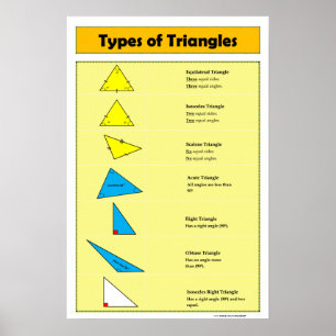 Geometrie Poster: typen driehoeken Poster