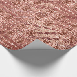 Geometrie Roos Goud Koperperzik Glitter Zebra Cadeaupapier