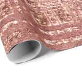 Geometrie Roos Goud Koperperzik Glitter Zebra Cadeaupapier (Rol Hoek)