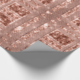Geometrie Sparkly Roos Gold Grily Copper Glitter Cadeaupapier