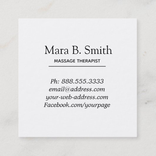 *~* Geometrie Spirituele massagetherapie Vierkante Visitekaartje (Achterkant)