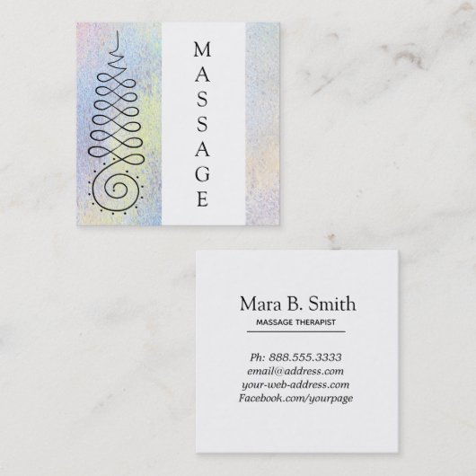 *~* Geometrie Spirituele massagetherapie Vierkante Visitekaartje (Voorkant / Achterkant)