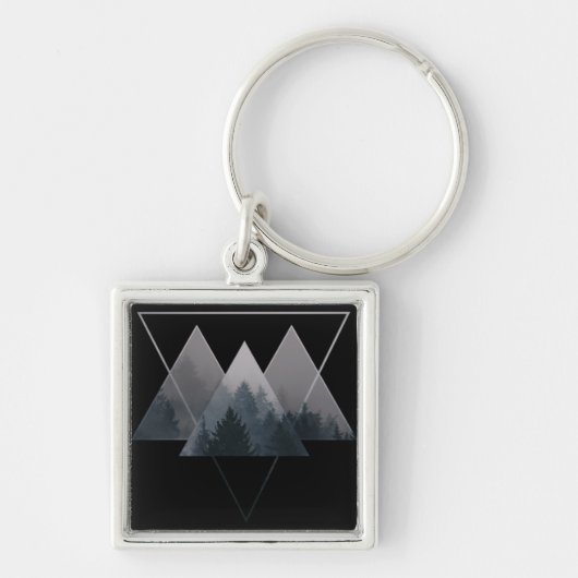 Geometrie Triangles Misty Fores Sleutelhanger (Voorkant)