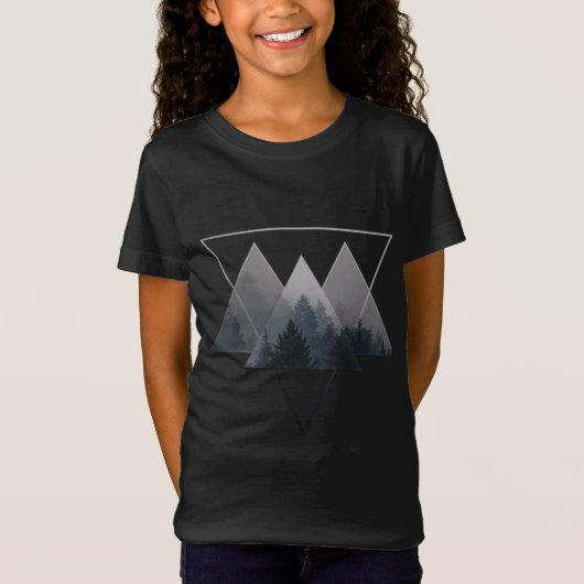 Geometrie Triangles Misty Fores T-shirt (Voorkant)