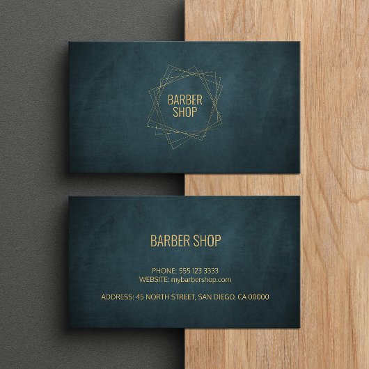 Geometrie van de barber shop elegant marvy gold ty visitekaartje