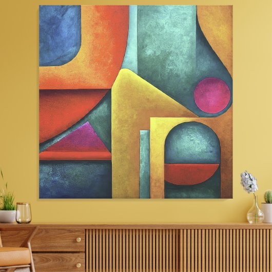 Geometrie van de essentie canvas afdruk (Insitu (Woonkamer))