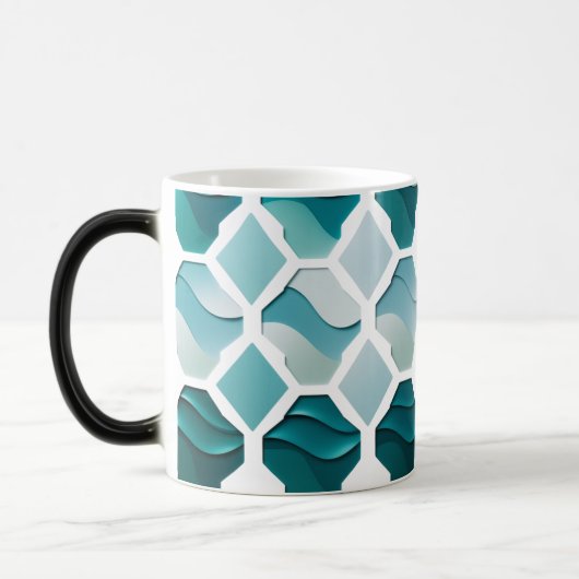 Geometrie van de oceaangolf - Kleur Morphing Mok 1 (Links)