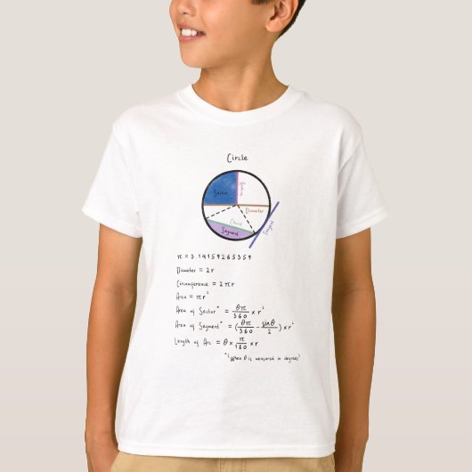Geometrie van een cirkelvormige Wiskunde Meetkunde T-shirt (Voorkant)