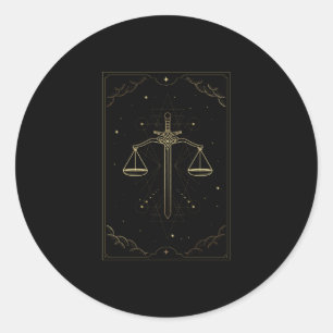 GEOMETRIE VAN LIBRA ZODIAC RONDE STICKER