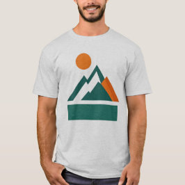 Geometrie Vorm Berg Zonsondergang T-Shirt