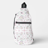 Geometrie Vormen Hexagon Wit Sling Bag (Voorkant)