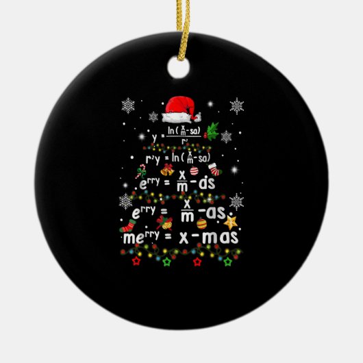 Geometrie Wiskunde Wetenschapsleraar Kerstmis Keramisch Ornament (Voorkant)