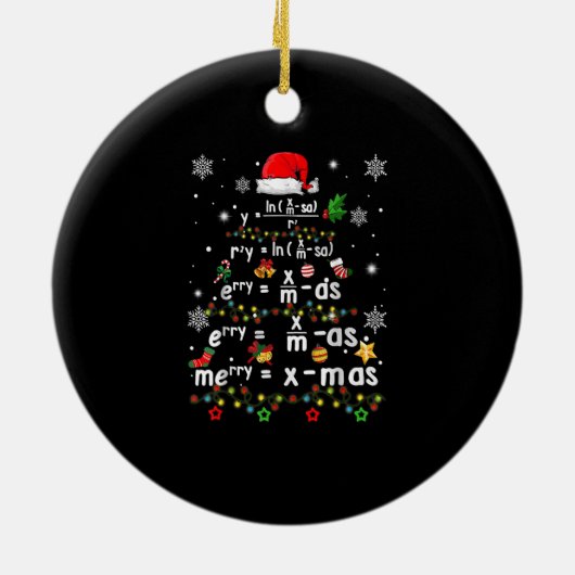 Geometrie Wiskunde Wetenschapsleraar Kerstmis Keramisch Ornament (Achterkant)